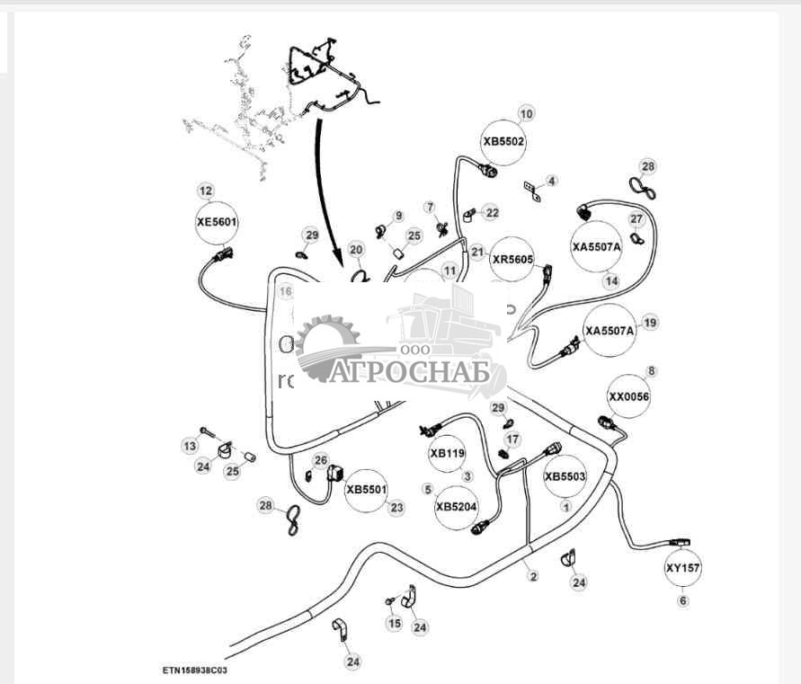 Engine Wiring Harness, 9.0 L, Final Tier 4 (3 of 3) 
